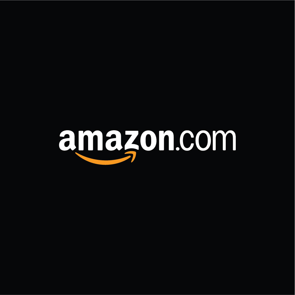 Free High-Quality White Amazon Logo Black Background for Creative Design