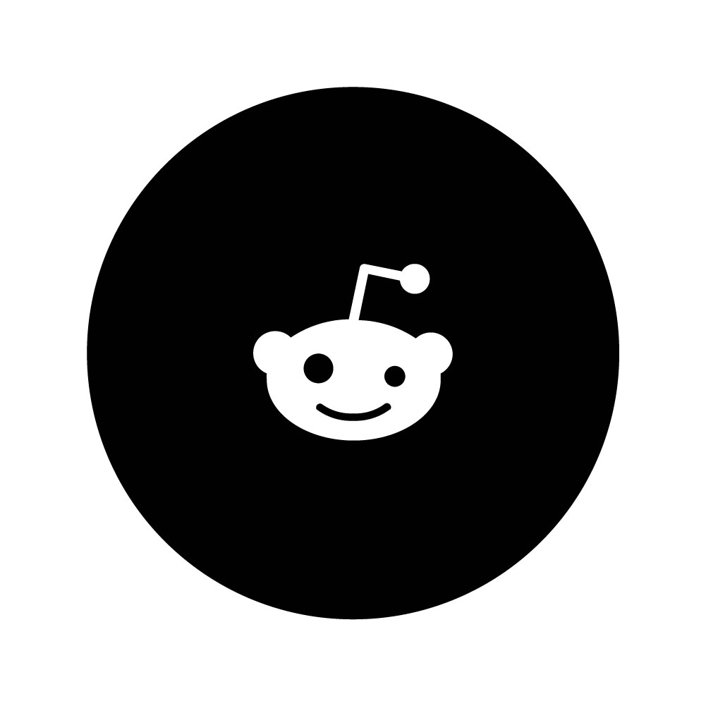 Free High-Quality Black Background Reddit Symbol Logo for Creative Design